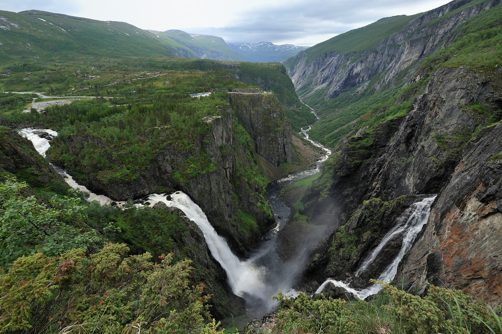 En av Norges mest kjente naturattraksjoner, Vøringsfossen, Nasjonal turistveg Hardangervidda.