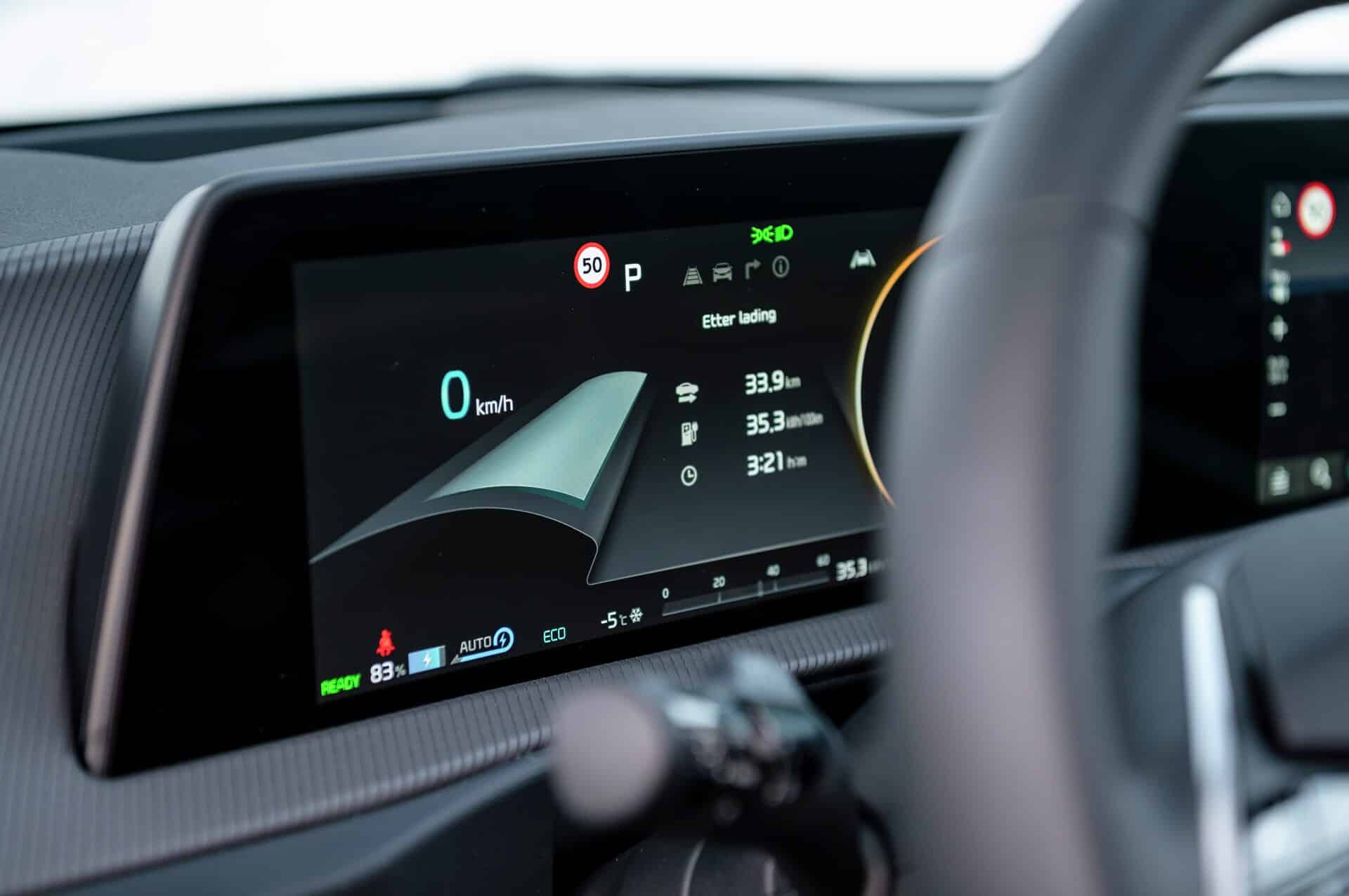 Speedometer med batteriprosent