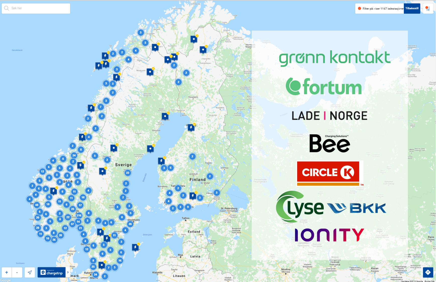 kart over ladestasjoner i norge Ladekart Finn Ladestasjoner Og Ladepunkter I Naerheten Og Underveis Langs Veien Norsk Elbilforening kart over ladestasjoner i norge